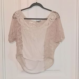 Cream Lace Crop Top